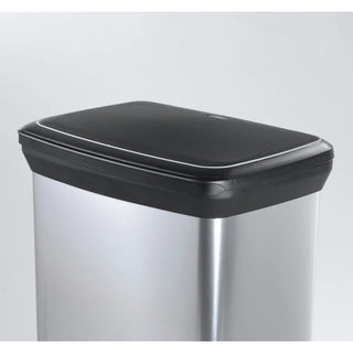 Tretmülleimer Deco Rechteckig 50L Silbern