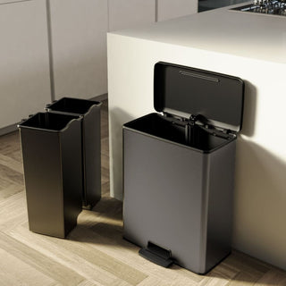 Duo Tretmülleimer Deco 26L+26L Grau