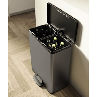 Duo Tretmülleimer Deco 26L+26L Grau