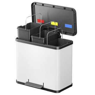 Tretmülleimer Oko Trio Plus Größe L 3×9L Weiß 0633-230