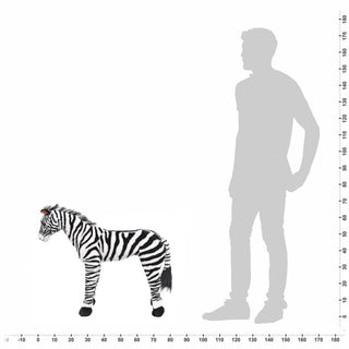 Plüschtier Zebra Stehend Plüsch Schwarz und Weiß XXL