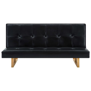 Schlafsofa Kunstleder Schwarz