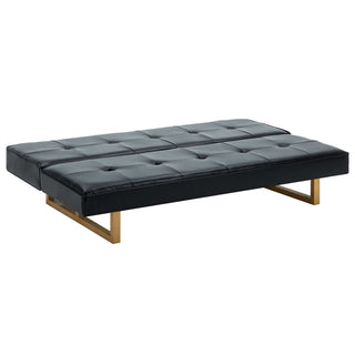 Schlafsofa Kunstleder Schwarz