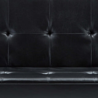 Schlafsofa Kunstleder Schwarz
