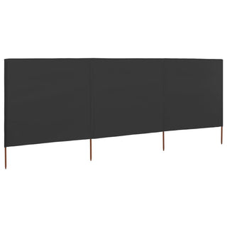 3-teiliges Windschutzgewebe 400 x 120 cm Anthrazit