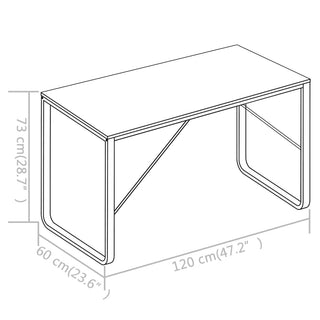 Computertisch Schwarz und Eiche 120x60x73 cm