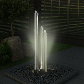 Gartenbrunnen Silbern 48x34x123 cm Edelstahl