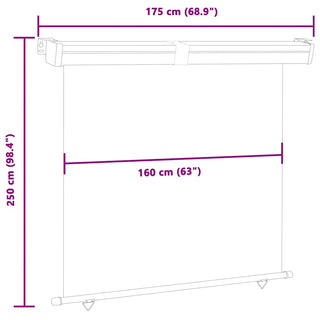Balkon-Seitenmarkise 175x250 cm Creme