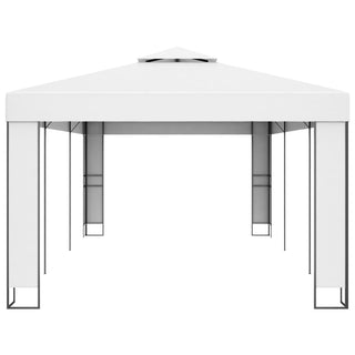 Pavillon mit Doppeldach 3 x 6 m Weiß
