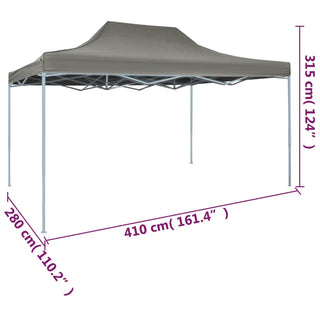 Profi-Partyzelt Faltbar 3×4 m Stahl Anthrazit