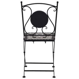 3-tlg. Bistro-Set Mosaik Keramik Grau