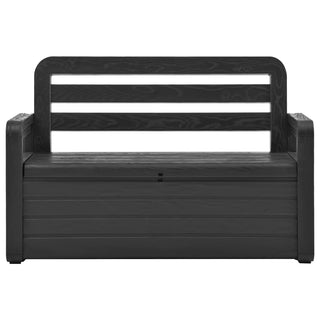 Gartenbank mit Stauraum 132,5 cm Kunststoff Anthrazit