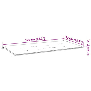 Klappbare Gartenbank mit Auflage 118 cm Bambus