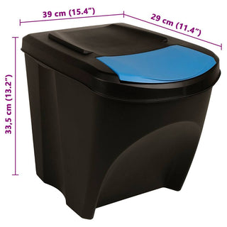 Stapelbare Mülleimer 3 Stk. Anthrazit 75 L