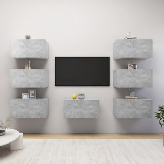 TV-Schränke 7 Stk. Betongrau 30,5x30x60 cm Holzwerkstoff