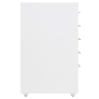Aktenschrank mit Rollen Weiß 28x41x69 cm Metall