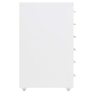 Aktenschrank mit Rollen Weiß 28x41x69 cm Metall