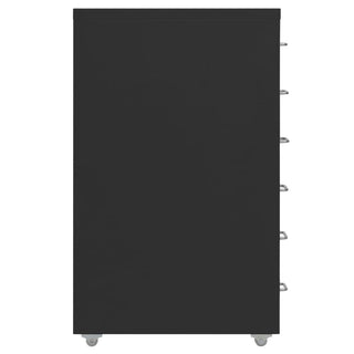 Aktenschrank mit Rollen Schwarz 28x41x69 cm Metall