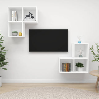 4-tlg. TV-Schrank-Set Weiß Holzwerkstoff