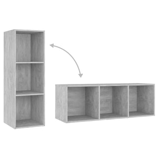 TV-Schränke 3 Stk. Betongrau 107x35x37 cm Holzwerkstoff