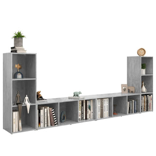 TV-Schränke 4 Stk. Betongrau 107x35x37 cm Holzwerkstoff