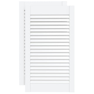 Schranktüren Lamellen-Design 2 Stk. Weiß 69x39,4 cm Massivholz