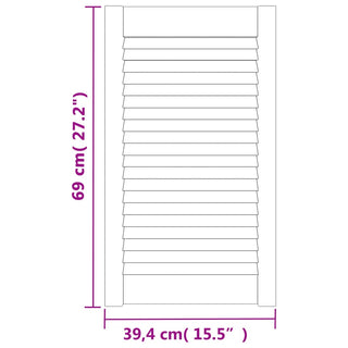 Schranktüren Lamellen-Design 2 Stk. Weiß 69x39,4 cm Massivholz