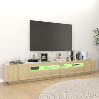 TV-Schrank mit LED-Leuchten Sonoma-Eiche 260x35x40 cm