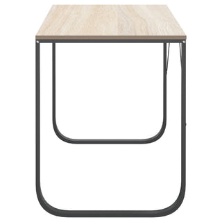 Computertisch Schwarz und Eiche-Optik 110x60x73cm Holzwerkstoff