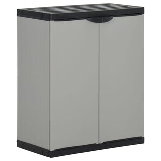 Mülltonnenbox Grau und Schwarz 68x40x85 cm PP