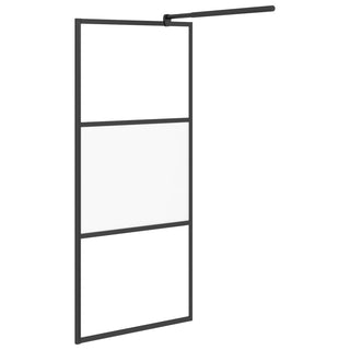 Duschwand für Walk-In Dusche 80x195 cm ESG Halbmattiert Schwarz