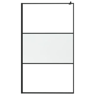 Duschwand für Walk-In Dusche 115x195 cm ESG Mattiert Schwarz