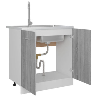 Spülenunterschrank Lyon Grau Sonoma 80x46x81,5 cm Holzwerkstoff