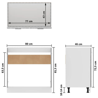 Spülenunterschrank Lyon Grau Sonoma 80x46x81,5 cm Holzwerkstoff
