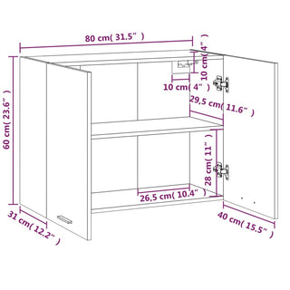 Hängeschrank Lyon Braun Eichen-Optik 80x31x60 cm Holzwerkstoff