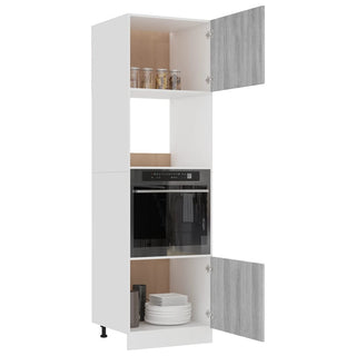 Mikrowellenumbauschrank Lyon Grau Sonoma 60x57x207 cm Holzwerkstoff