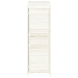 Geräteschuppen Weiß 55x52x174,5 cm Massivholz Tanne