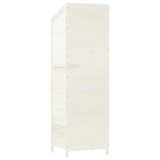 Geräteschuppen Weiß 55x52x174,5 cm Massivholz Tanne
