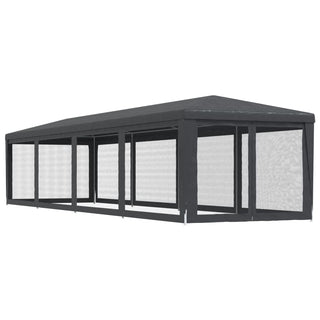 Partyzelt mit 10 Mesh-Seitenwänden Anthrazit 3x12 m HDPE