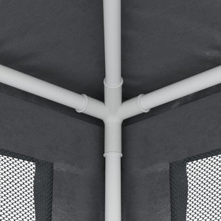 Partyzelt mit 10 Mesh-Seitenwänden Anthrazit 3x12 m HDPE