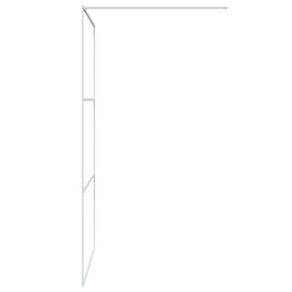 Duschwand für Begehbare Dusche Weiß 115x195 cm ESG-Klarglas