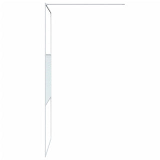 Duschwand für Begehbare Dusche Weiß 100x195 cm ESG-Klarglas
