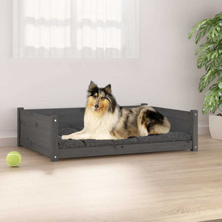 Hundebett Grau 95,5x65,5x28 cm Massivholz Kiefer