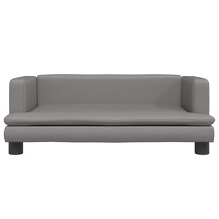 Kindersofa Grau 80x45x30 cm Kunstleder