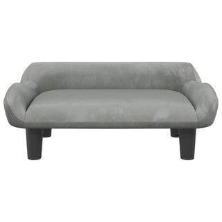 Kindersofa Hellgrau 70x40x24 cm Samt