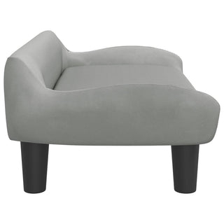 Kindersofa Hellgrau 70x40x24 cm Samt