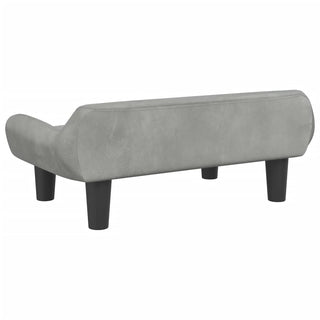 Kindersofa Hellgrau 70x40x24 cm Samt
