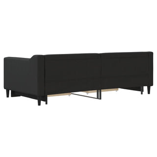 Tagesbett Ausziehbar mit Schubladen Schwarz 90x190 cm Stoff