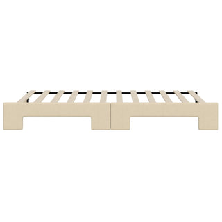 Tagesbett Ausziehbar Creme 80x200 cm Stoff