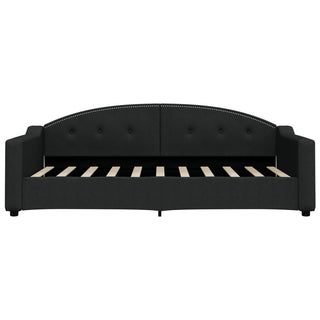 Tagesbett Ausziehbar Schwarz 90x190 cm Stoff